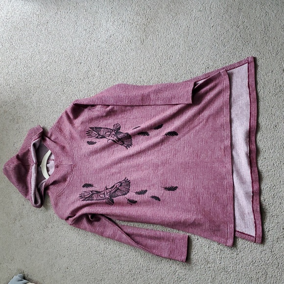 Women's Piña Printed With Eagles And Feathers Hoodie Hippy Poncho Size S - Picture 10 of 15